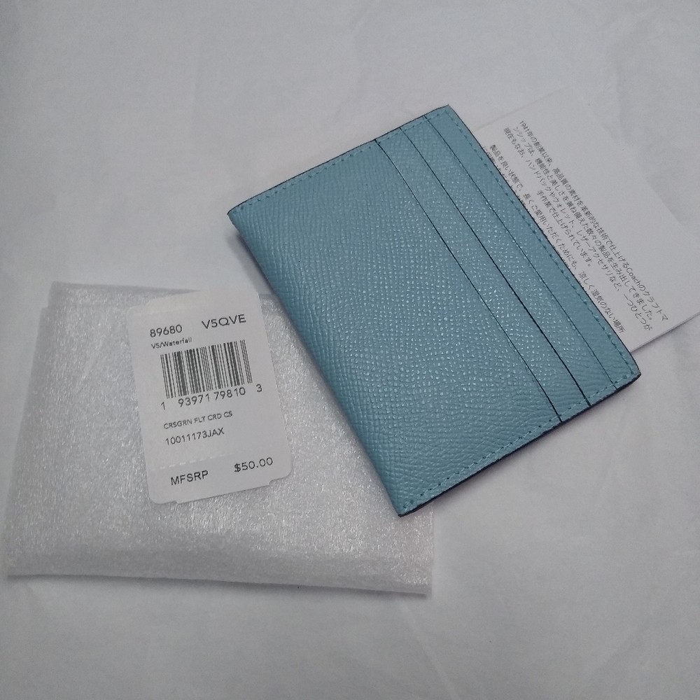 Coach Card Case Waterfall Blue, Crossgrain Leather - Picture 5 of 5